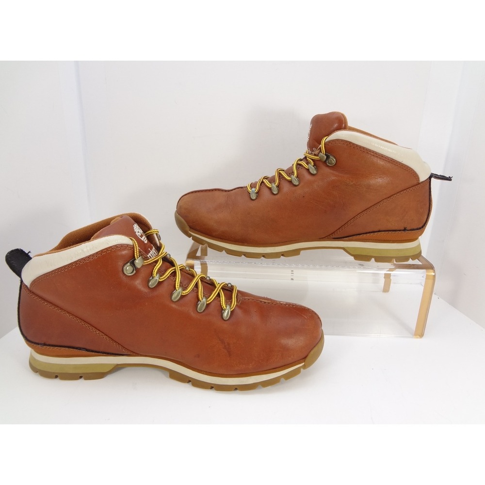 Timberland Splitrock Hiker Mens 10 Brown Leather Mid Top Hiking Boots Lug Soled - Picture 2 of 14